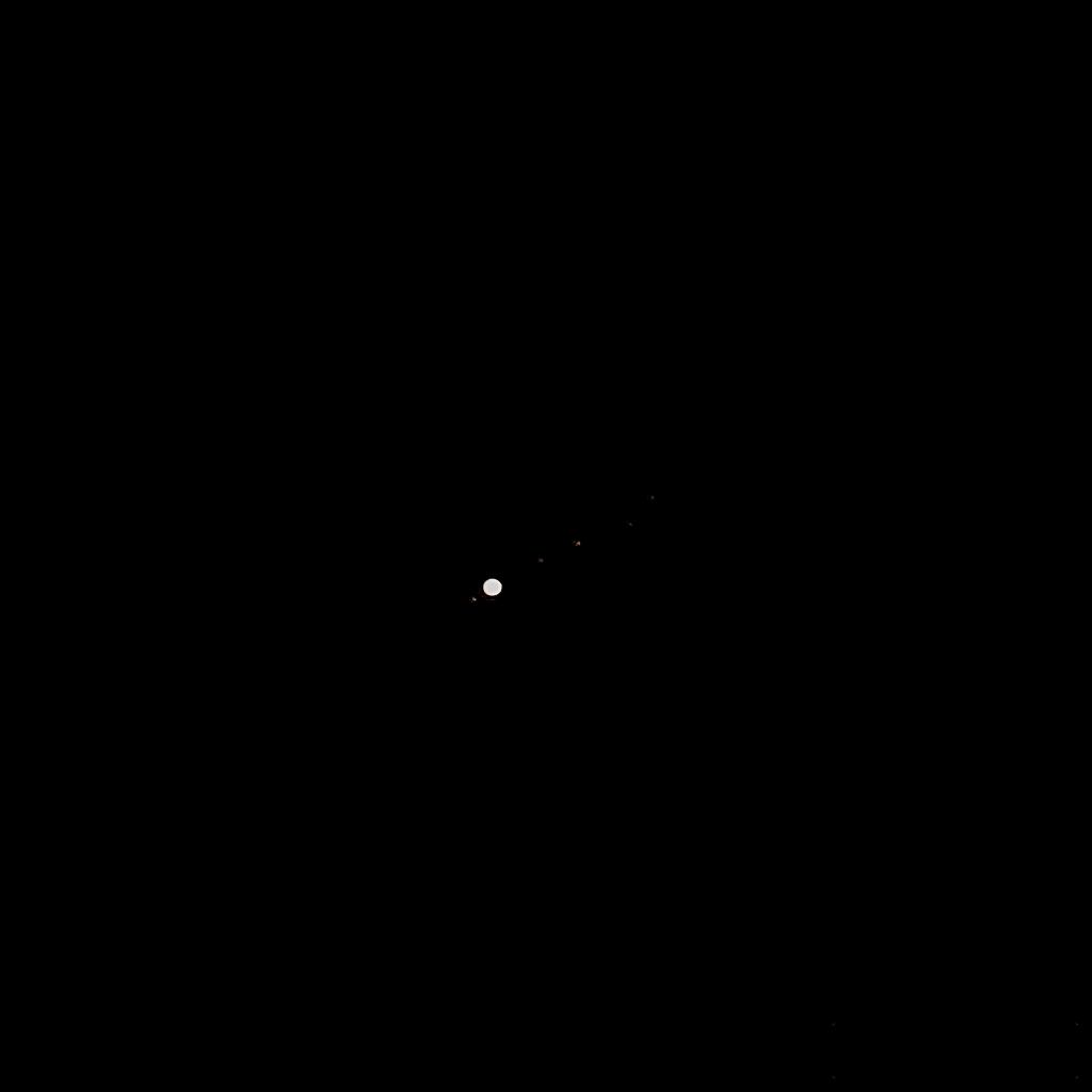 Picture of Saturn and five moons
